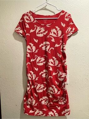 Isabel Maternity by Ingrid & Isabel Floral Ruched Bodycon Midi Dress - L